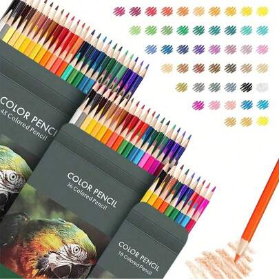 12/18/24/36/48/72 Count Colored Pencils For Coloring Books, Professional Vibrant Artists Drawing Sketching Blending Shading, Quality Soft Core Oil Based, Suitable For Students, Teachers, Painters, Painting Enthusiasts, And Artists
