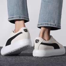 Puma Contrast Color Thick Sole Lace-Up Casual Comfortable Low-Top Sneakers, Suitable For Daily Wear - Khaki - View 3