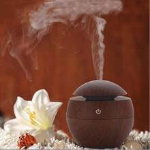 1PC Wooden Cool Mist Humidifier Aroma Diffuser For Room With Colorful Ambient Lighting, Ideal For Home,Office,And Car , Aroma Air Diffuser With Colorful Change Diffuser For Car, Office And Babies. Purifier Humidifier For Bedroom Room Decor