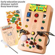 1 pieza Tablero ocupado de Montessori con luces LED, interruptor y herramienta destornillador - Juguete educativo y de actividad de viaje para mejorar las habilidades motoras finas, Juguetes Montessori, Tablero ocupado, Montessori, Juguetes Montessori, Tablero ocupado, Montessori