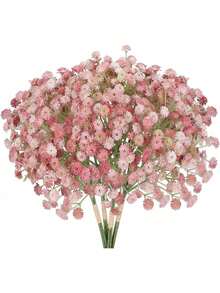 3pcs/Set Artificial Baby's Breath Flower Bouquet With Stems, Real Touch Fake Flowers For Home Office Decoration, Wedding Party Bridal Shower Decor, Valentine Day, Gift Gifts Birthday Graduation - Pink - View 17