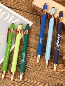 Penna personalizzata con incisione a mano - tradizionale - penna a inchiostro nero in metallo con nome, logo o messaggio inciso - regalo creativo e bello - confezione da 6/12 pezzi, decorazione per la casa, decorazioni natalizie multifunzionali, articoli per il ritorno a scuola