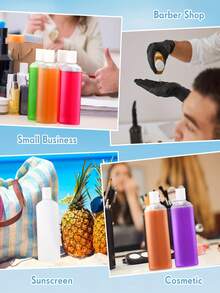 1/3/5Pcs Clear Round Shoulder Bottle With Flip Butterfly Lid Travel Bottle Empty Cosmetic Sample Dispenser Container, Travel Bottle, Travelling Containers Small Leak Proof Squeeze Bottles With Black Flip Cap For Toiletries, Shampoo, Lotions, Conditioners, Travel Size Cosmetics, Home Travel - White - View 9