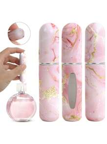 1/4 szt. - Miniaturowa butelka z rozpylaczem do perfum, którą można napełniać, przenośny atomizer, perfumy w sprayu, etui z pompką do podróży i wyjść, butelka perfum