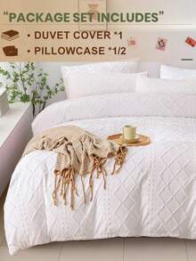 2/3 Pcs Solid Color Duvet Cover Set, Bedding, Soft And Comfortable Bedding, Skin- Bed Cover Set, Mattress Protector For Bedroom, Deep Pocket, Halloween Gift, Dustproof, For All Season, Dorm Room Essentials College, Fits Twin Full King Queen Size Bed, 1pc Duvet Cover And 1/2pcs Pillowcase, Machine Washable - 波希米亞 - 查看 3