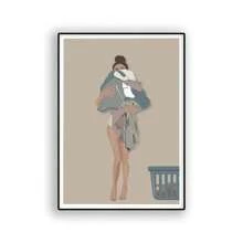 1pc Laundry Day Art Poster Good Quality Prints And Posters Vintage Room Home Bar Cafe Decor Aesthetic Posters Waterproof Paper ,Wall Art With Frame
