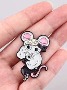 1 件装动漫老鼠珐琅别针可爱动物胸针松针翻领别针徽章背包服装配饰时尚珠宝朋友礼物 - 彩色 - 查看 6