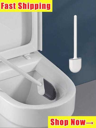 浴室马桶刷及支架套装，灵活方便的马桶刷头，硅胶刷毛，壁挂式设计，小巧紧凑，方便收纳整理。硅胶马桶刷不会损坏马桶，壁挂式马桶刷采用防滚、防滴设计，适用于房车旅行拖车和露营车，由房车爱好者为房车爱好者打造。