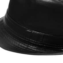 JEWELRYWE Men's Fashion Classic British Style Jazz Hat, Gentleman Imitation Leather Top Hat