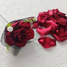 100 片丝带玫瑰花瓣永久花丝绸适用于 DIY 花束手工礼品材料 - 彩色 - 查看 8