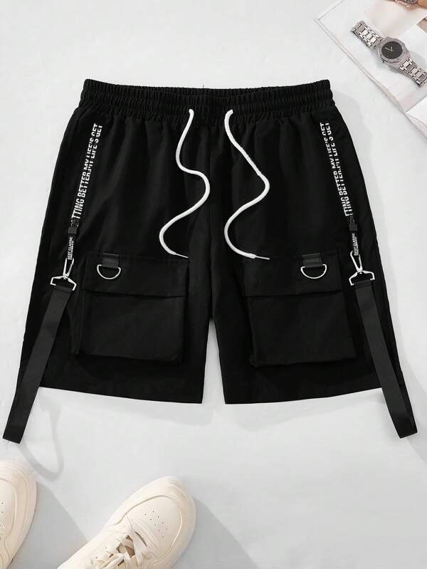 Men's Summer Casual Loose Pockets Cargo Shorts, Street, Outdoor, Campus Style