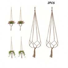 2 piezas Colgadores creativos para plantas, soporte para macetas de flores, cuerda para cesta colgante, soporte colgante de pared para plantas para decoración interior y exterior del hogar, jardín y balcón (disponible en varios tamaños)