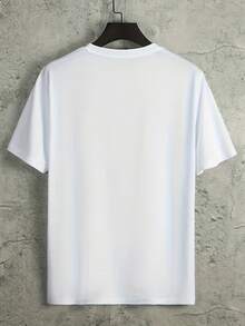 Men's Sports T-Shirt With Money Pattern Print - White - View 2