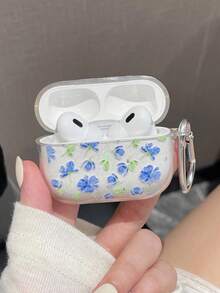 闪亮花朵设计保护壳适用于 Apple Pro 第二代、第一代/第二代/第三代，柔软硅胶防摔无线蓝牙耳机套 - 藍色 - 查看 3