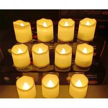 Bộ 6/12/24/48 nến LED Halloween, nến lượn sóng không lửa, thích hợp cho đám cưới theo chủ đề Halloween, tiệc sinh nhật, trang trí nhà hàng. - màu trắng ấm áp - Xem 3