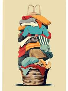 1pc Laundry Day Art Poster Good Quality Prints And Posters Vintage Room Home Bar Cafe Decor Aesthetic Posters Waterproof Paper ,Wall Art With Frame