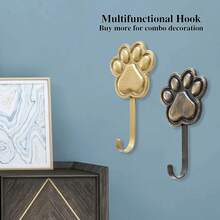 1 gancho de parede com estampa de pata, ganchos funcionais para montagem na parede, gancho de ferro fundido dourado antigo para casacos, chapéus, bolsas, toalhas de banho, decoração de quarto, corredor, banheiro, cozinha, escritório - Multicolorido - Ver 1
