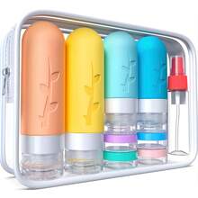 Travel Essentials 17-Piece Silicone Travel Bottles Set, Leakproof Empty Refillable Spray Bottles And Squeeze Bottles For Toiletries, Travel Size Containers For Cosmetics, Shampoo, Conditioner, Soap, Lotion, Liquid, Must-Have Travel Essentials For Women, Complete Travel Kit With Portable Storage Bag, Perfume Travel Refillable Atomizer And Small Spray Bottle Keychain, Ideal Travel Toiletries Organization Solution, Refillable Perfume Bottle For Daily Use, Travel Size Toiletries For Airplane And Cruise Essentials, Beach Vacation Essentials And Easter Gifts For Women, TSA-Friendly Travel Containers For Carry-On Luggage, Versatile Travel Accessories For Weekend Getaways And Business Trips, Lightweight Compact Design For Easy Packing, Perfect Travel Essentials For Cruise, Camping, And Holiday Travel - 彩色 - 查看 13