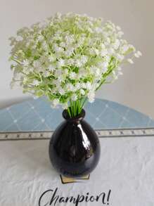 2 pièces de chaque Fleurs artificielles, 5 types d'assortiment de bouquet de fleurs artificielles, branches de fleurs artificielles décorations de fleurs fausses en soie pour l'aménagement de la maison, le mariage, le bureau, la cérémonie de remise des diplômes (vert et blanc)