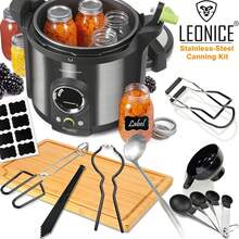 Canning Kit, Canning Supplies Starter Kit,  Stainless Steel Canning Set For Beginner,Canning Essential Tools For Water Bath &Amp; Pressure Canner, Canning Accessories Equipment For Pot, Black - Black - View 2