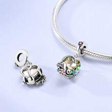 1 Stück mystische Serie Silber farbiges Emaille Charm original Armband Halskette DIY Herstellung Perlen Anhänger, ideal für kosmische Partys, astrologie-bezogene Veranstaltungen und tägliches Schmuckdesign - Unisex