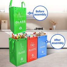 120L大容量可折叠垃圾桶，防水防污，便携式，适用于家庭厨房、户外露营、庭院落叶，多功能，适用于多种场景，易于存放，随身携带 - 彩色 - 查看 12