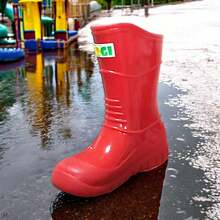 Botas de lluvia de niños y niñas - Rojo - Ver 4