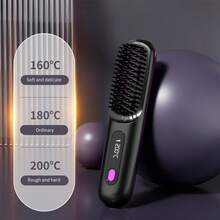 Cordless Hair Straightener, Portable Negative Ion Hot Comb, USB Charging, Fast Heating 3 Temperature Settings, Anti-Scalding, Suitable For Travel Daily Use, Women's Gift Compact And Portable - Multicolor - View 9