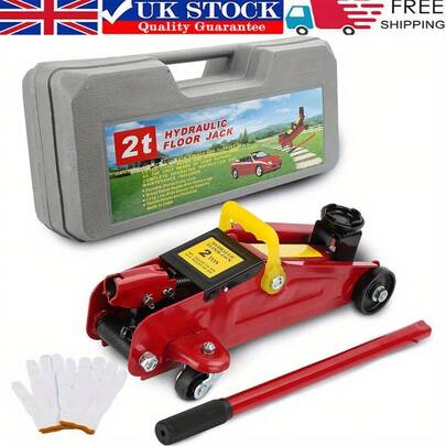 2 Ton Tonne Hydraulic Trolley Floor Jack With Plastic Storage Carry Case Car Van