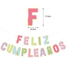 1 Set Birthday Flag Banner Party Decoration Hanging Flag Spanish Macaron Letters Birthday Flag