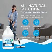KINZUA  Urine B-Gone, Professional Enzyme Odor Eliminator & Pet Stain Remover, Human, Cat & Dog Urine Cleaner, Effective On Laundry, Carpets & More, Original Scent, 1 Gallon - Lavender - View 4