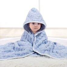 1 Stück unisex Baby Kapuzenhandtuch, einfaches Design in Unifarbe, super weich Neugeborenen Badetuch, einzigartiges Baby Kapuzenhandtuch, vielseitiges Kinder Bad Handtuch Umhang, weich & bequem Kinder Kapuzen Badetuch Wickel - 80*80cm - Übersicht 11