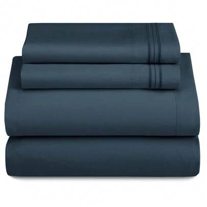 LUX DECOR 4 Pc Solid Microfiber Bed Sheet Set - Deep Pocket With Pillowcases, Lightweight And Breathable For Year-Round Comfort, Easy Care, Perfect For Home, Dorm & Guest Rooms