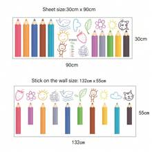 Colorful Pencil Wall Stickers, Painting Pencil Decals For School Classroom Room Decor Home Decor Wallpapers Wall Paper Wallpaper Bathroom Kitchen Personalised Stickers Wall Decor