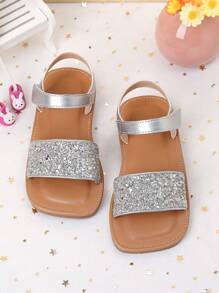 Glitter Embellished Flat Summer Girl Sandals