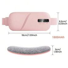 Menstrual Relief Portable Rechargeable Heating Pad, Hot Vibrating Massage Belt, Relieve Menstrual Cramps, Abdominal Warming Belt, Women's Menstrual Heating Belt, 5-Speed Hot, 4-Speed Vibrating, 2-Speed Timing Mode, USB Charging, Large Capacity Battery, With Type-C Charging Cable(1800mAh) - Pink - View 12
