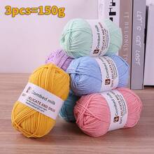 Boules de fil de 150g pour le DIY, le tricot, le crochet, la fabrication d'accessoires d'automne/hiver comme les écharpes, les chapeaux, les pulls, les chaussures, les vêtements et les artisanats faits main. 1 à 3 boules par 150g