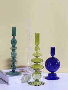 创意简约玻璃烛台和花瓶手工、艺术品、家居/餐桌装饰，适用于干花 - 彩色 - 查看 7