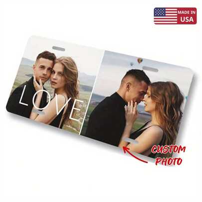 Customized Aluminum License Plates With Personalized Photos, Text, And Logos | Durable, Waterproof, And Weather Resistant Metal Emblem | Easy To Install, No Tools/Batteries Required | 15.24x30.48 Cm Classic Design Suitable For Decorating Cars, Trucks, RVs, Bicycles, Homes, Cafes, And Bars | Ideal Holiday Gift, License Plate Decoration