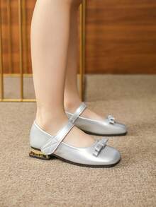 Girls Sparkling Silver High Heel Shoes - Silver - View 5