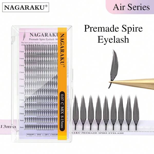 NAGARAKU 0.07C D 240Pcs NAGARAKU Premade Spire Eyelash Anime Effect Soft Plume Fluttering Eyelash Extensions Comic False Eyelashes Cluster Lash Clusters,Eye Lash Clusters,Individual Eyelashes,Lashes,Fake Lashes