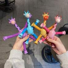 2-packs, 4-packs interactieve zuignap giraffe speelgoedset - perfect voor die saaie werkdagen - een stressverlichtende sensorische ervaring - ideaal paascadeau, Dicks-speelgoed, squishes, speelgoed uit een verkoopautomaat, squishyset, stressbal, die