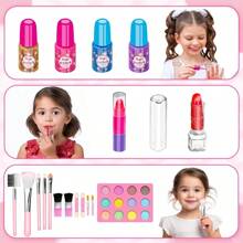 1pc Kids Pretend Makeup Set, Girls Makeup Palette, Princess Handbag, Cosmetic Beauty Vanity Kit, Lipstick, Eyeshadow, Kids Birthday Gift