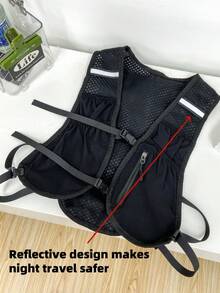 1 件纯黑/灰色反光带休闲个性街头风格男士胸包，适合户外运动、骑行、徒步旅行，可容纳手机、身份证、银行卡、钥匙，是节日和男士礼物的必备品