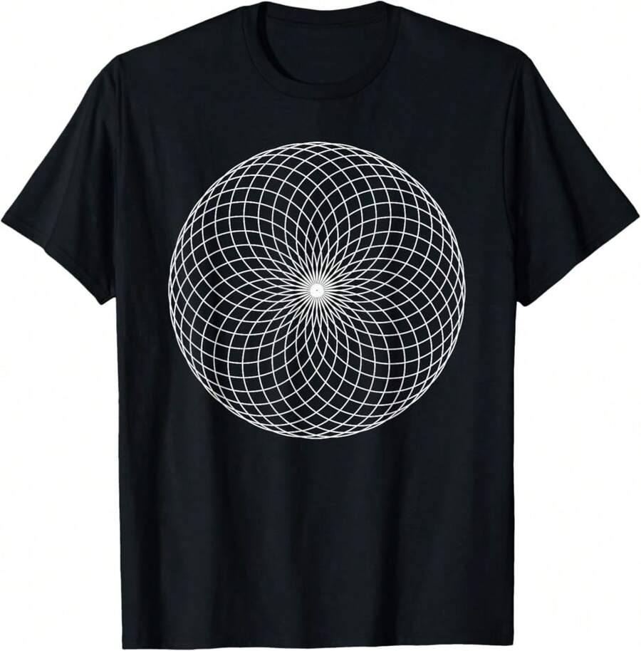 Camiseta con forma geométrica tórica, sagrada geometría - Negro - Ver 1