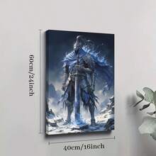 1pc Framed Canvas Poster, Dark Souls, Knight, Fantasy-Dark-Art Wall Art Canvas Paintings, Ideal Gift For Bedroom Living Room Corridor, Wall Art, Wall Decor, Room Decoration - Multicolor - View 8
