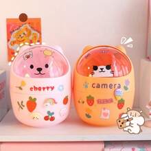 1Pc Trash Can Cute Trash Can Desktop Decoration No Power Supply Required Suitable For Home And Kitchen