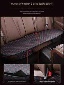 3pcs Set New Comfortable Nappa Leather Universal Car Seat Cushions, With Star Embroidery Backrest And Non-Slip Design, Suitable For All Seasons