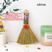 1pc Crystal Heart Shape Magic Broom Natural Amethyst Quartz Stone Craft Witch Broomstick Divination Cleansing Home Decoration Christmas Gift - Heart Broom - View 17