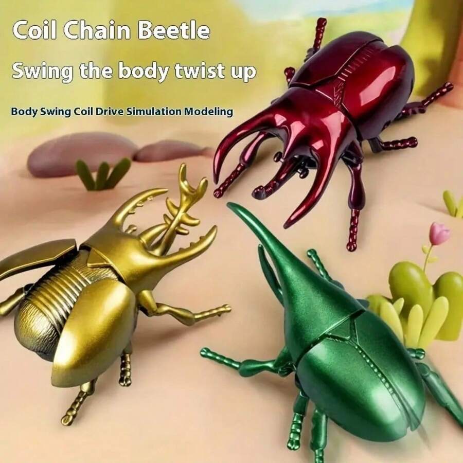 Creative Chain-Driven Beetle Mechanical Insect Toy, Realistic Fake Wind ...
